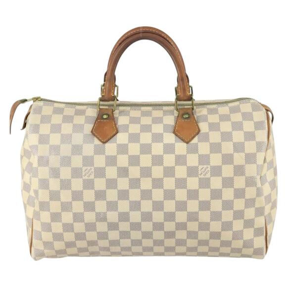 LOUIS VUITTON Damier Azur Speedy 35 Hand Bag N41535 LV Auth 156545 - Picture 2 of 16